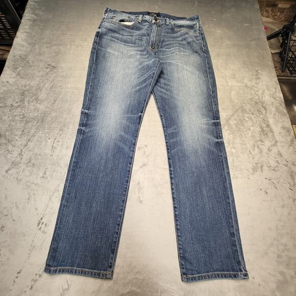 Lucky Brand Jeans Mens 36x32 Blue 121 Heritage Slim Straight Distressed Denim - Picture 1 of 10